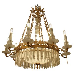 XIX century Empire round rock crystal chandelier
