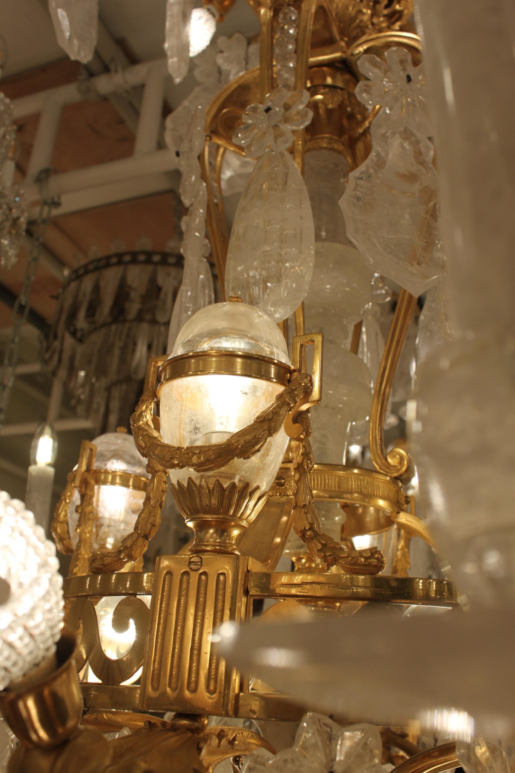 19th Century French Bronze and Rock Crystal Chandelier Candles 12 - Image 3