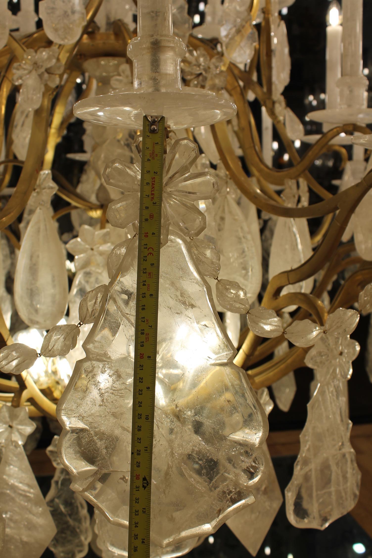 Unique imposing rock crystal Louis XV style cage chandeliers H300cm W180cm - Image 9