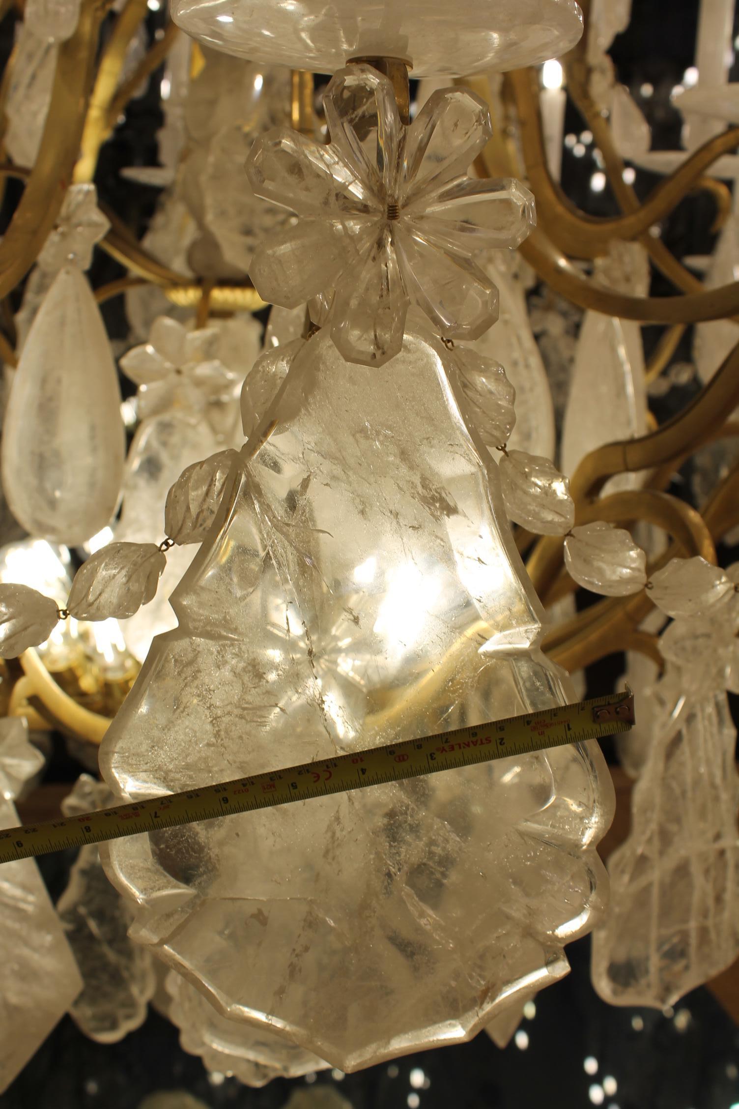 Unique imposing rock crystal Louis XV style cage chandeliers H300cm W180cm - Image 11