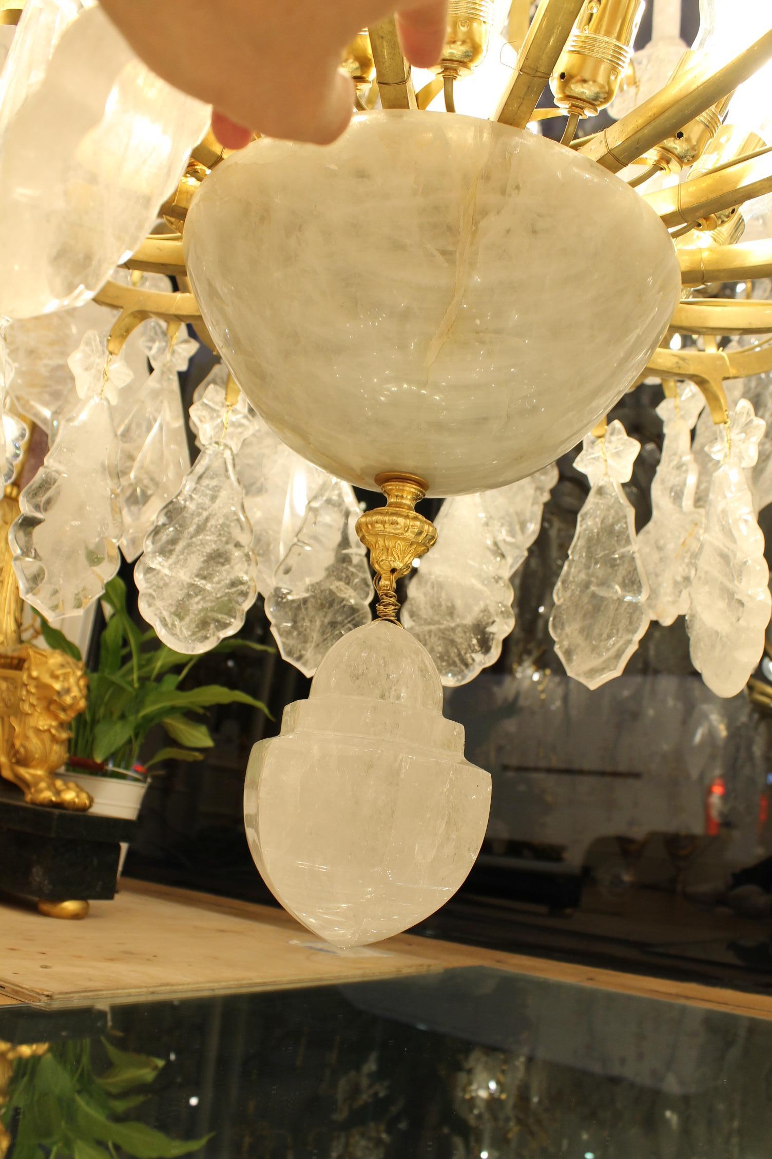 Unique imposing rock crystal Louis XV style cage chandeliers H300cm W180cm - Image 12