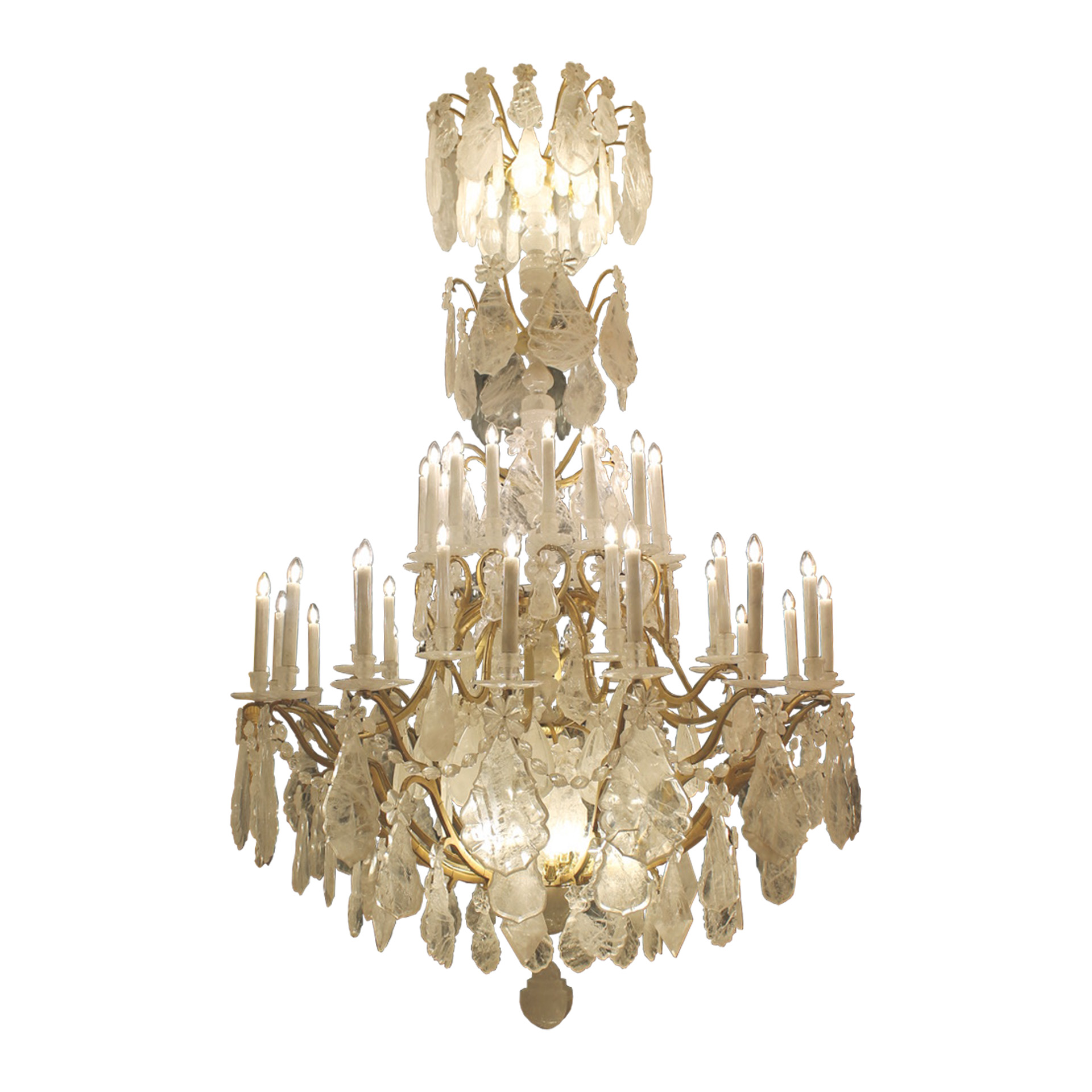 Unique imposing rock crystal Louis XV style cage chandeliers H300cm W180cm - Image 3