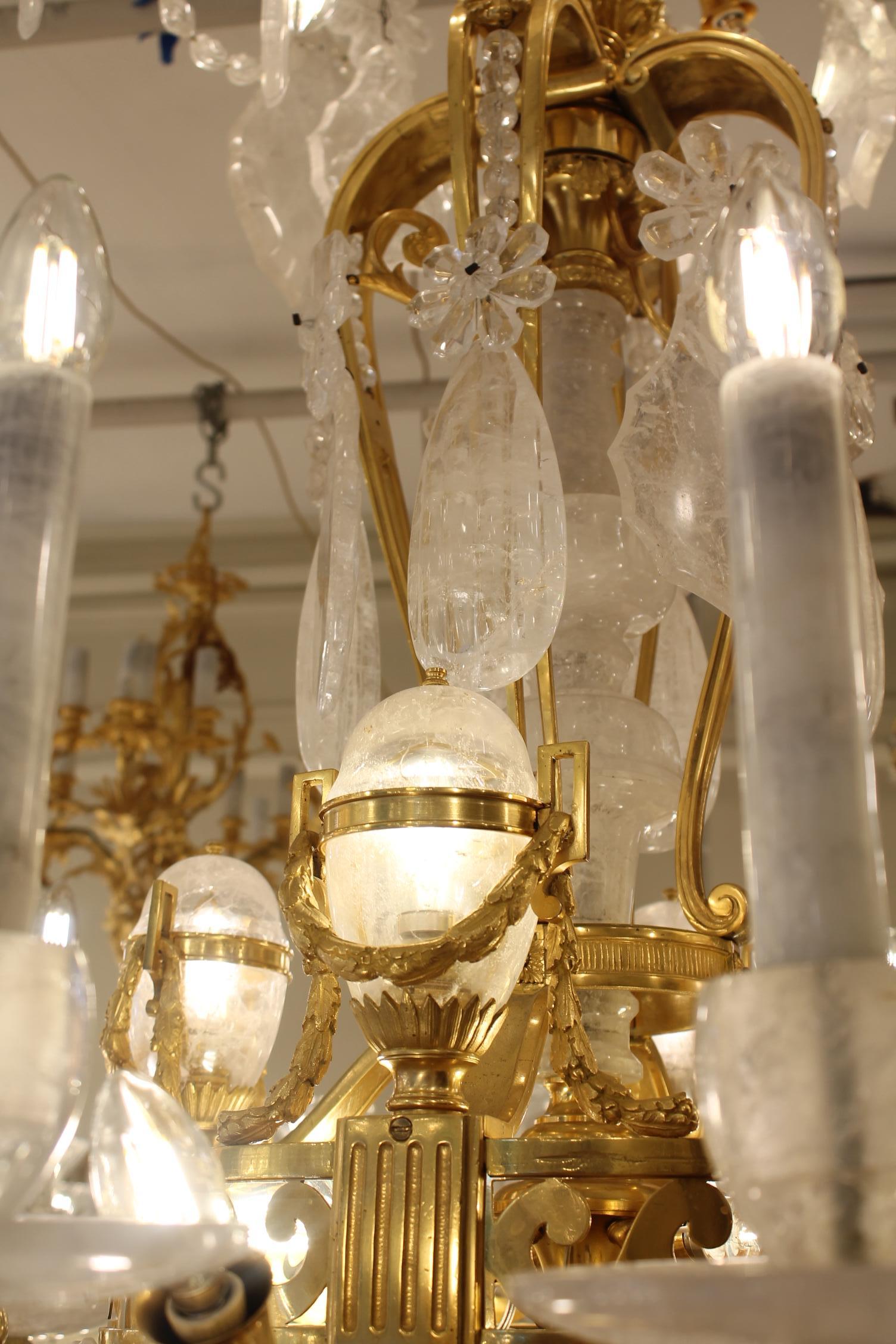 French Bronze & Rock Crystal Chandelier 38 Lights - Image 2
