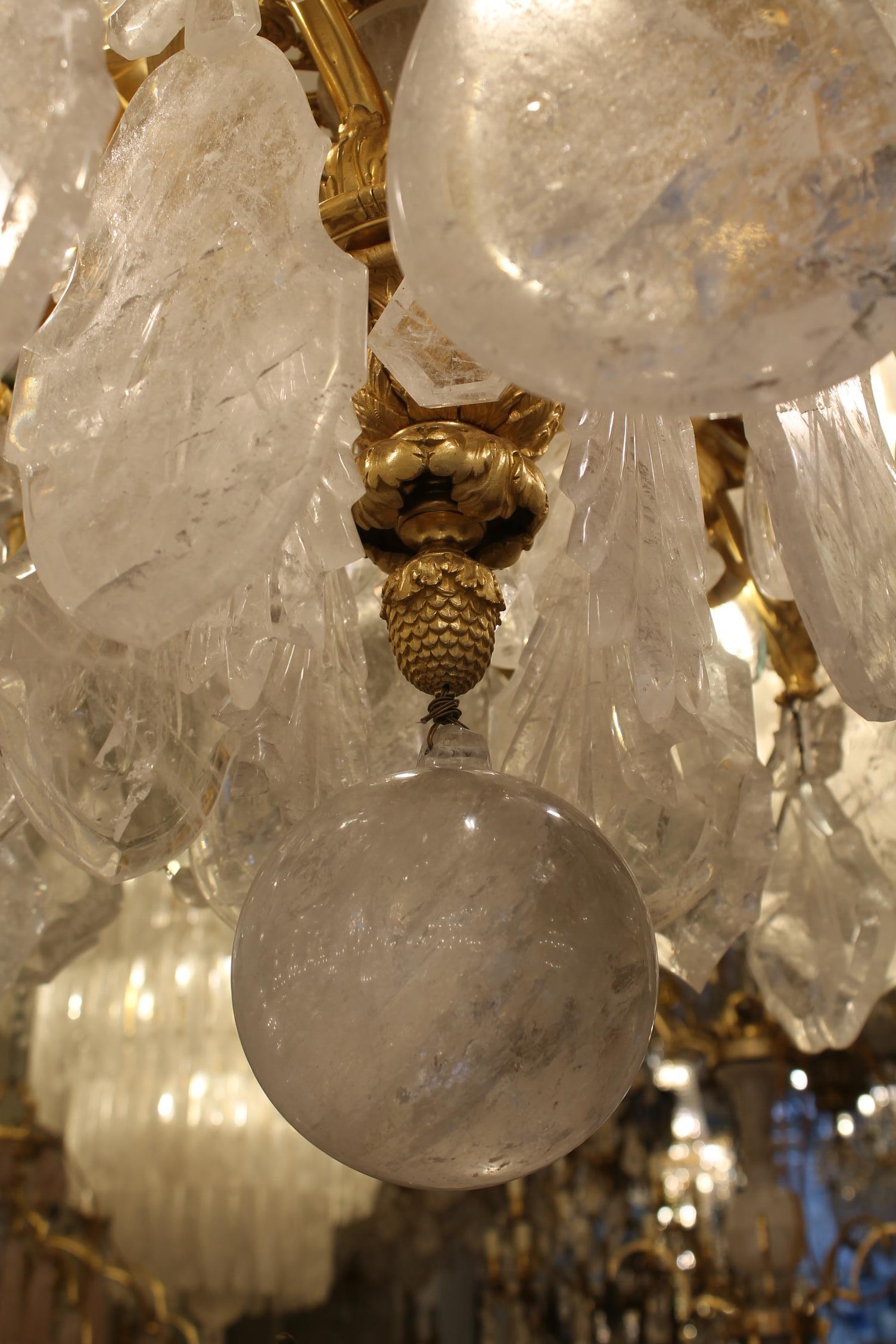 French Bronze & Rock Crystal Chandelier 38 Lights - Image 8
